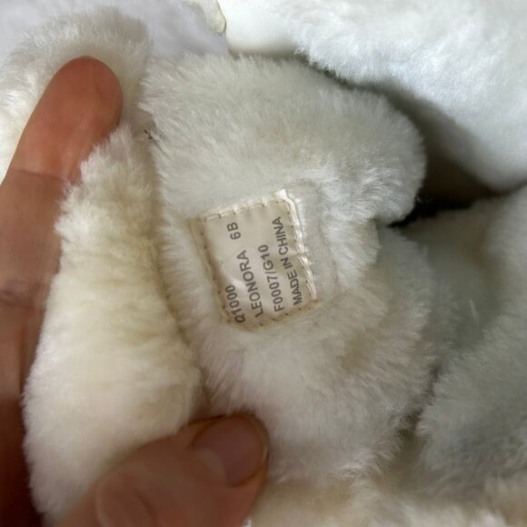 Coach Boots Womens 6 B Leonora Shearling White Leather Lace Up Fur Trim Ankle - Picture 5 of 9